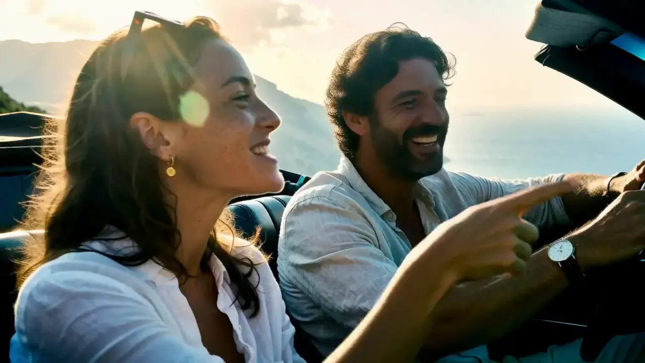 Maya laughs in the convertible and says: The sea. Always the sea.